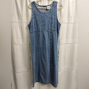 Vintage Blue Denim Sleeveless Dress